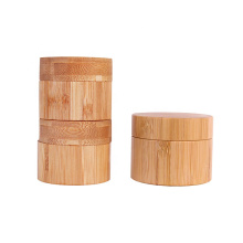 Echo friendly round cylinder shape 50g cosmetic bamboo cream jar